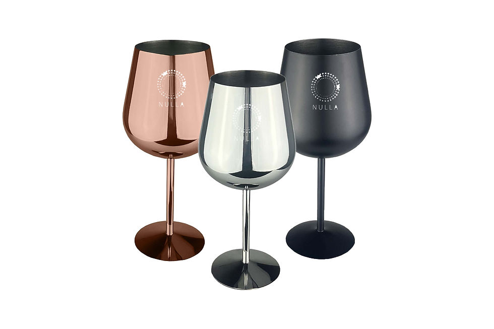 Durable stainless steel wine glass with custom branding for outdoor events, corporate celebrations and premium gifting