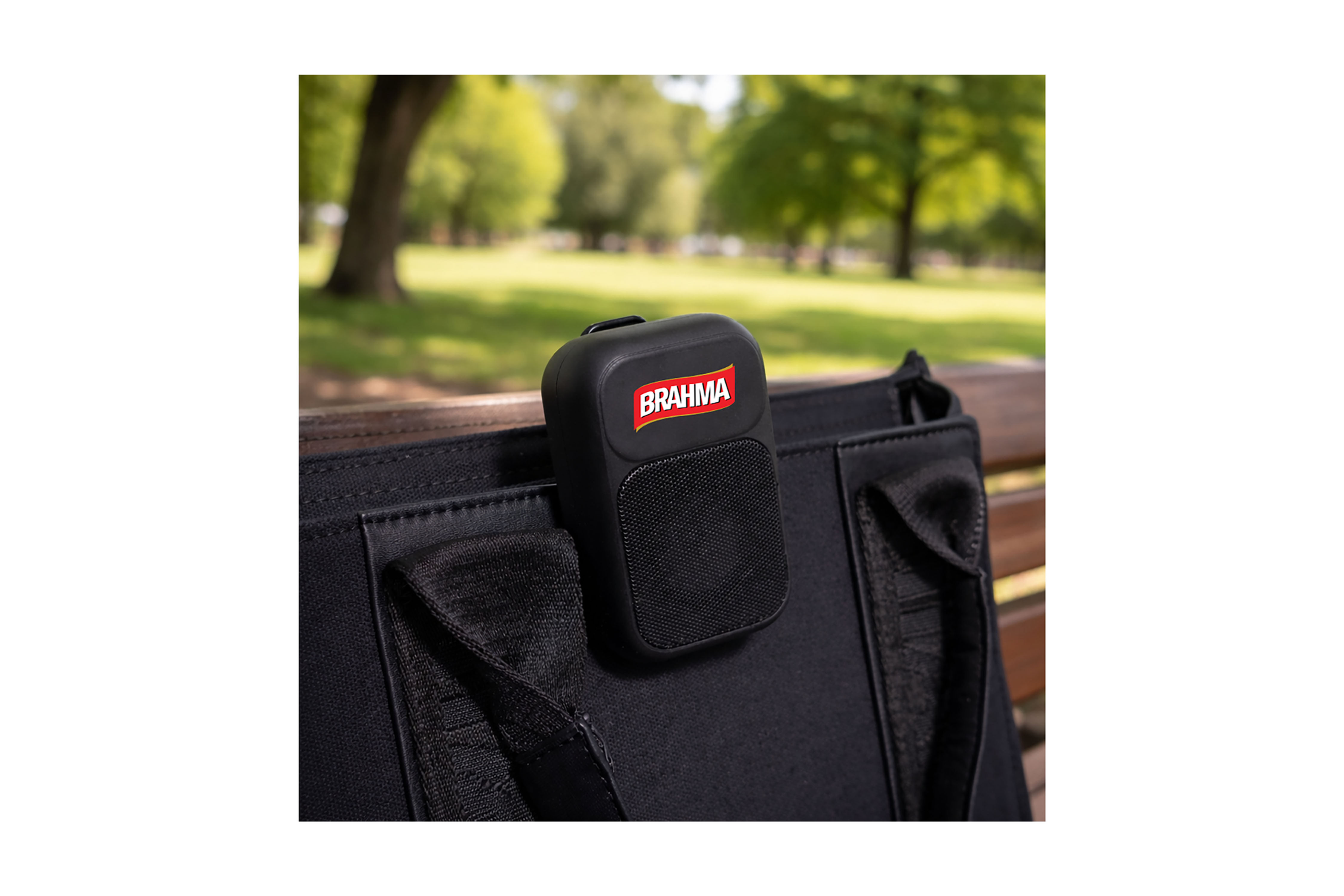 Speaker clips branded with your logo, compact promotional products for events, travel and giveaways