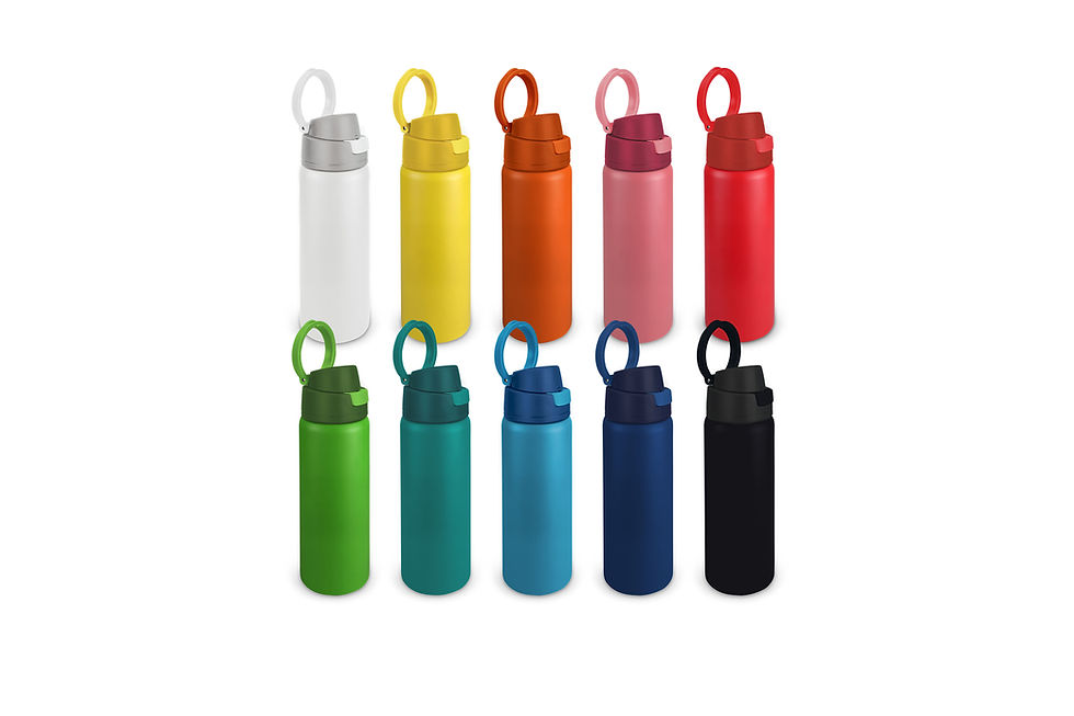 Promotional recycled vacuum bottle customised with your logo for sustainable promotional products and corporate giveaways