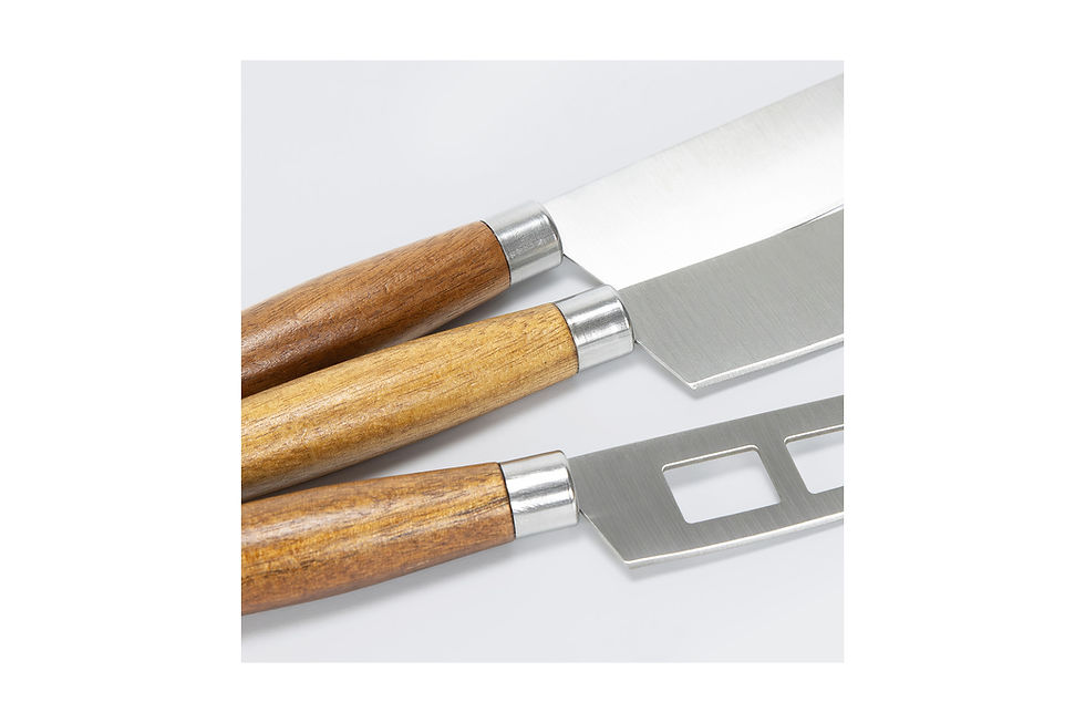 Personalised KEEPSAKE Luca cheese knives designed to showcase your brand with elegant style and everyday functionality