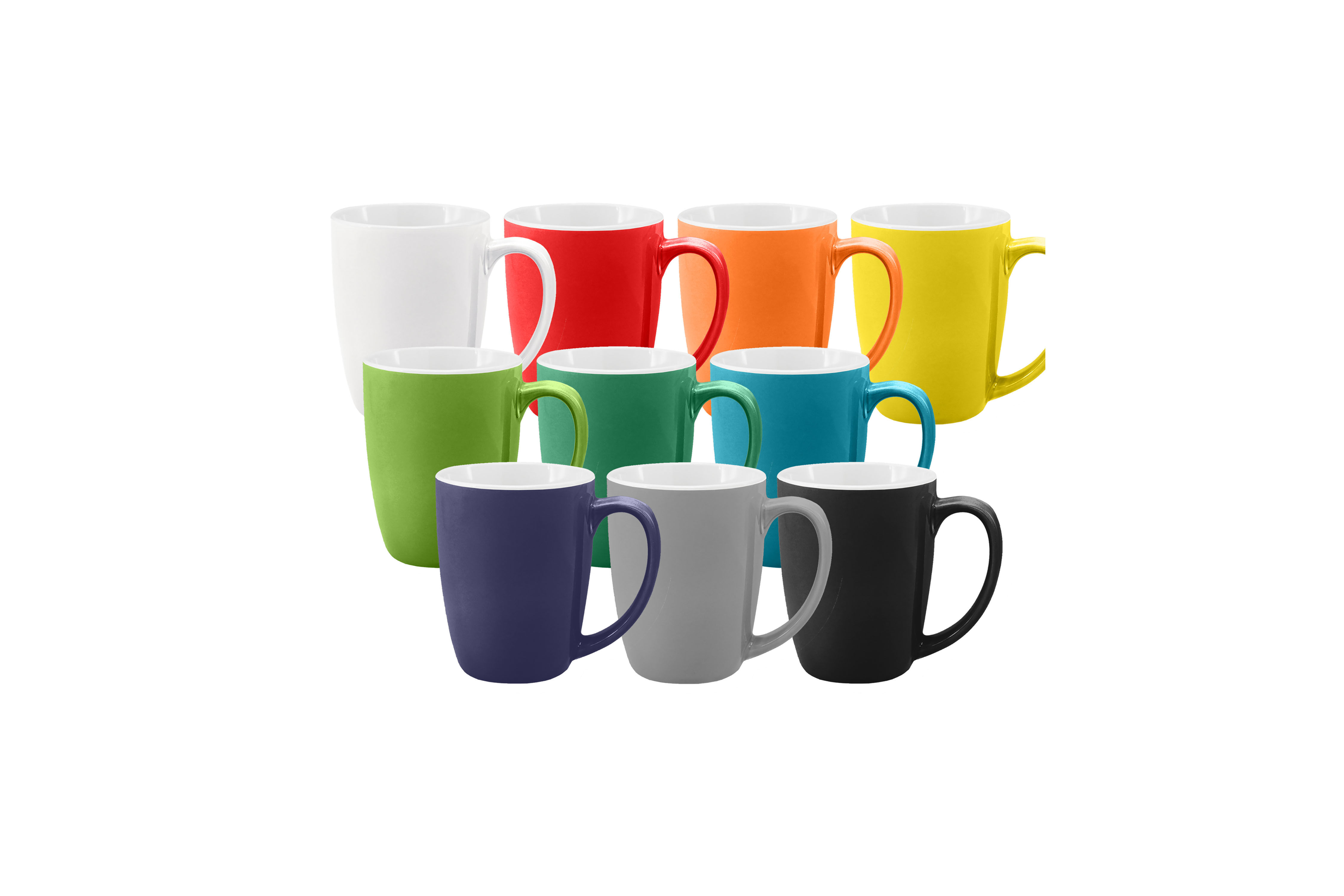 Generous stoneware coffee mug personalised with your logo for memorable corporate gifts, offices and branded merchandise