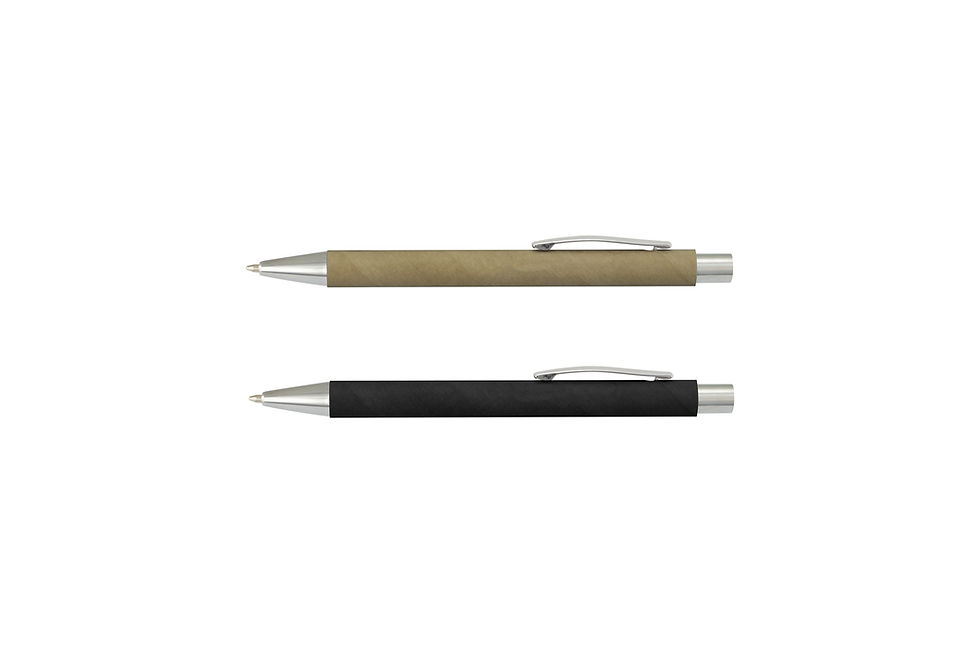 Thumbnail: Custom printed Sugarcane Paper Notebook A5 and Lex Kraft Paper Pen gift set for conferences and staff gifts