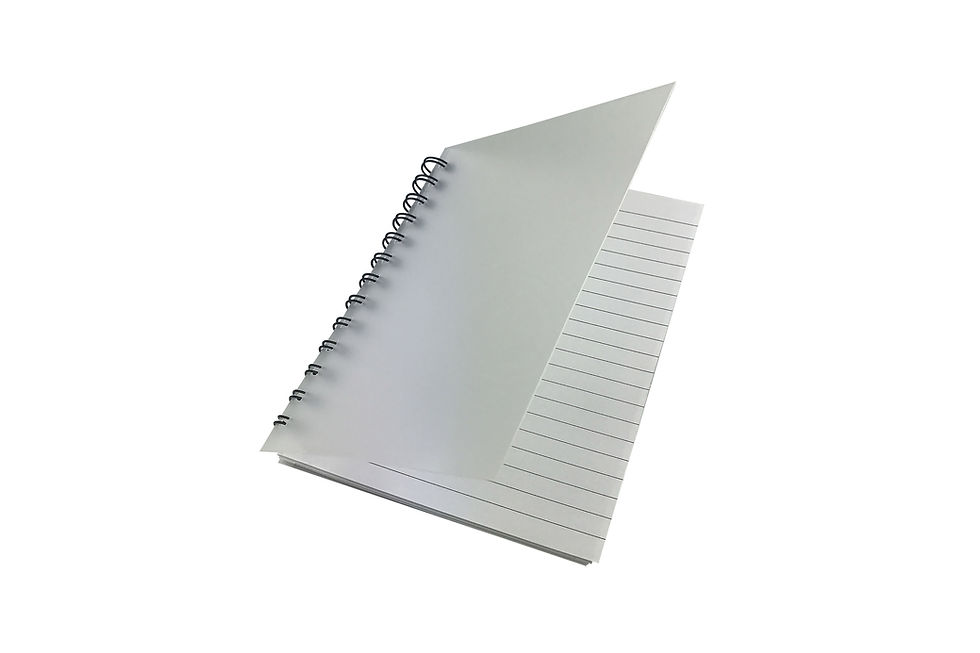 Personalised B6 notebooks featuring durable frosted polypropylene covers for practical branding and corporate giveaways