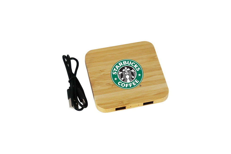 Promotional Products Australia - Personalised Bamboo Wireless Chargers - Merchandise Up