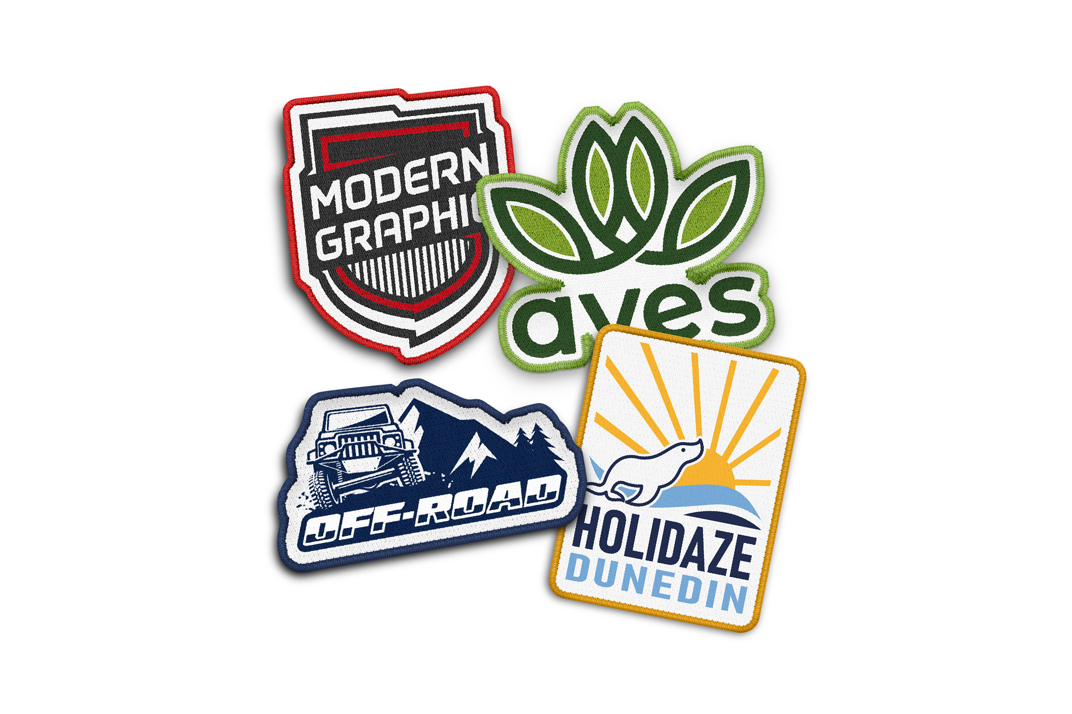 Custom woven patches, ideal for adding a personalised touch to apparel and merchandise