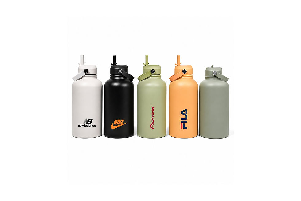 1.8L vacuum bottles with metal straws customised with your company logo for all-day hydration and premium brand exposure