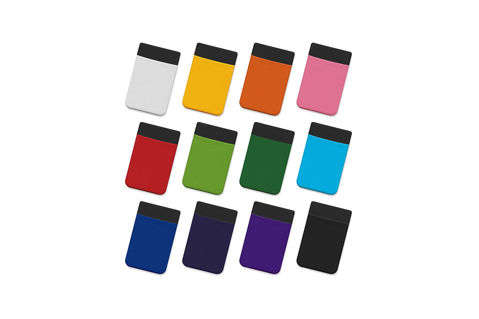 Custom full colour Lycra phone wallets, ideal for bold promotions and everyday convenience.