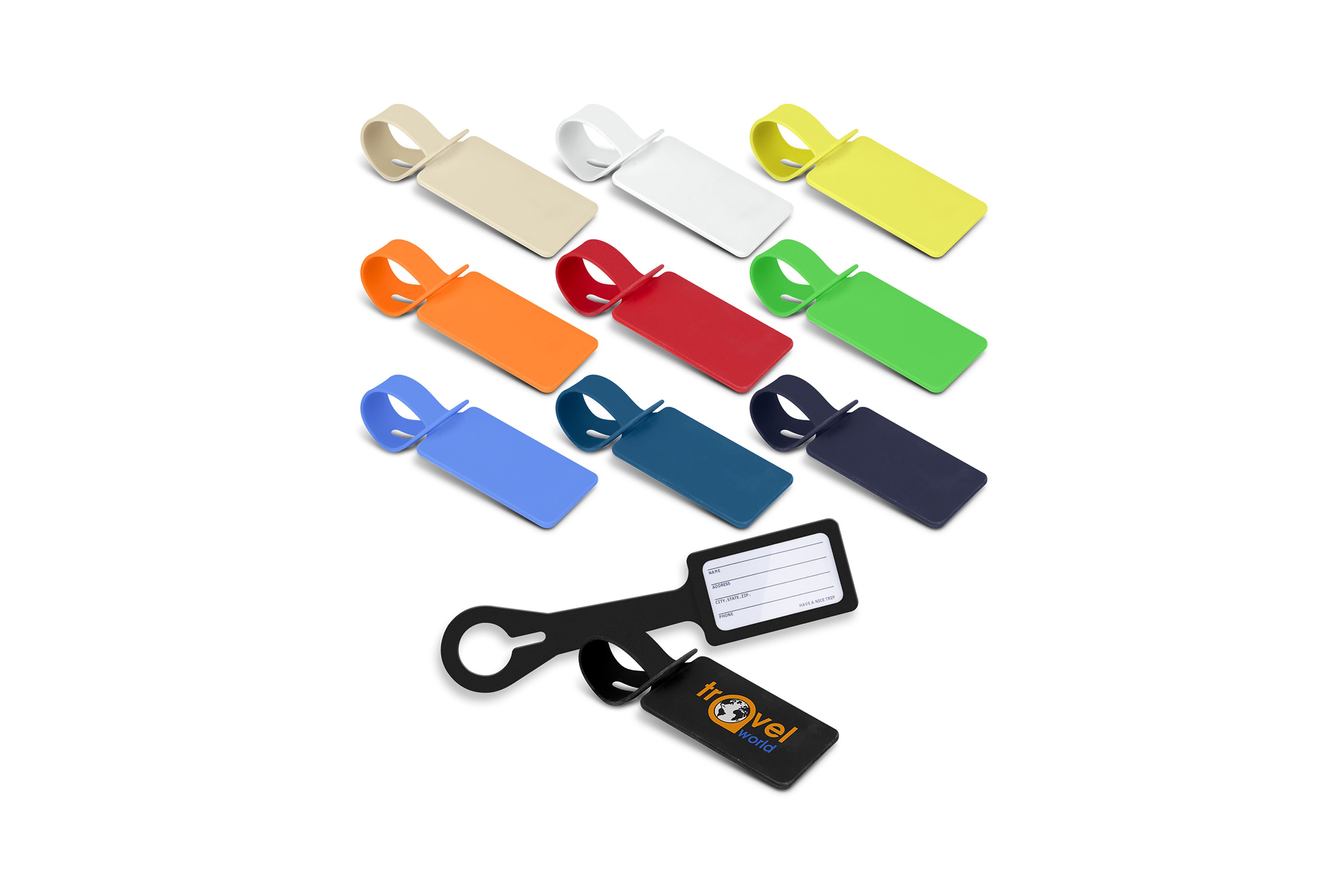 Promotional Products and Giveaways Australia - Branded Silicone Luggage Tags with Logo - Merchandise Up