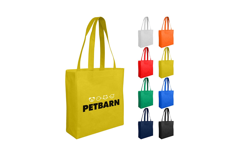Compact non-woven shopping bags personalised with your logo for retail purchases, events and promotional giveaways