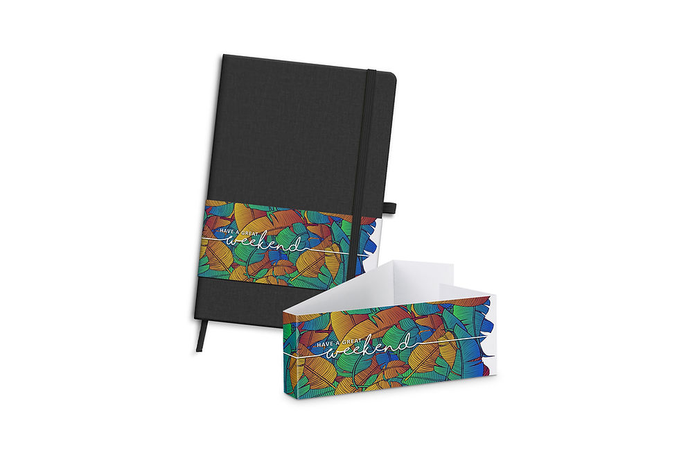 Thumbnail: Custom A5 heathered leatherette PU notebooks, perfect for stylish and practical business promotions.