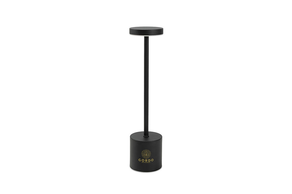 Branded rechargeable table lamps designed for modern offices, client gifting, and stylish promotional campaigns