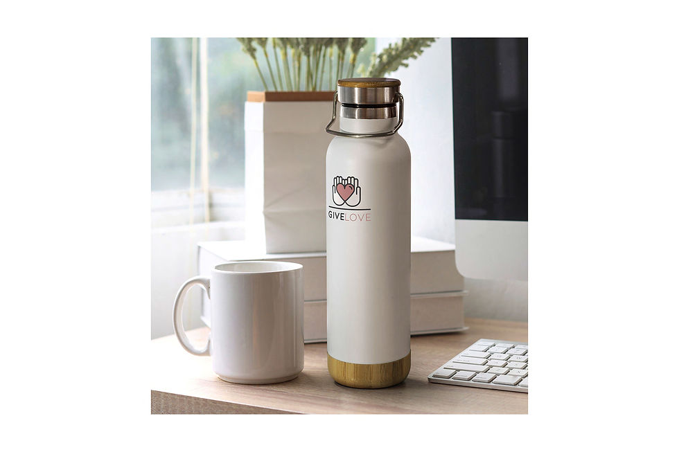 Promotional Products Australia - Custom Branded Water Bottles with Bamboo Lid - Merchandise Up