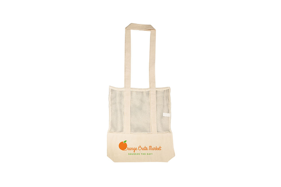Branded calico mesh tote bags ideal for retail, market, and sustainable promotions