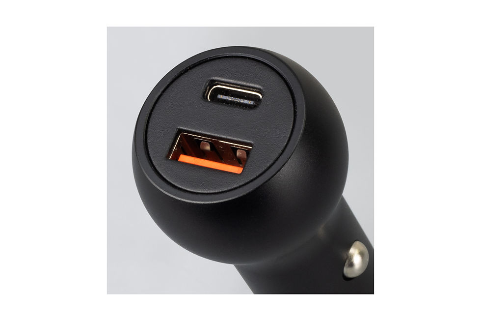 Thumbnail: Personalised safety hammer USB car charger with built-in hammer feature, providing both charging and safety in one tool