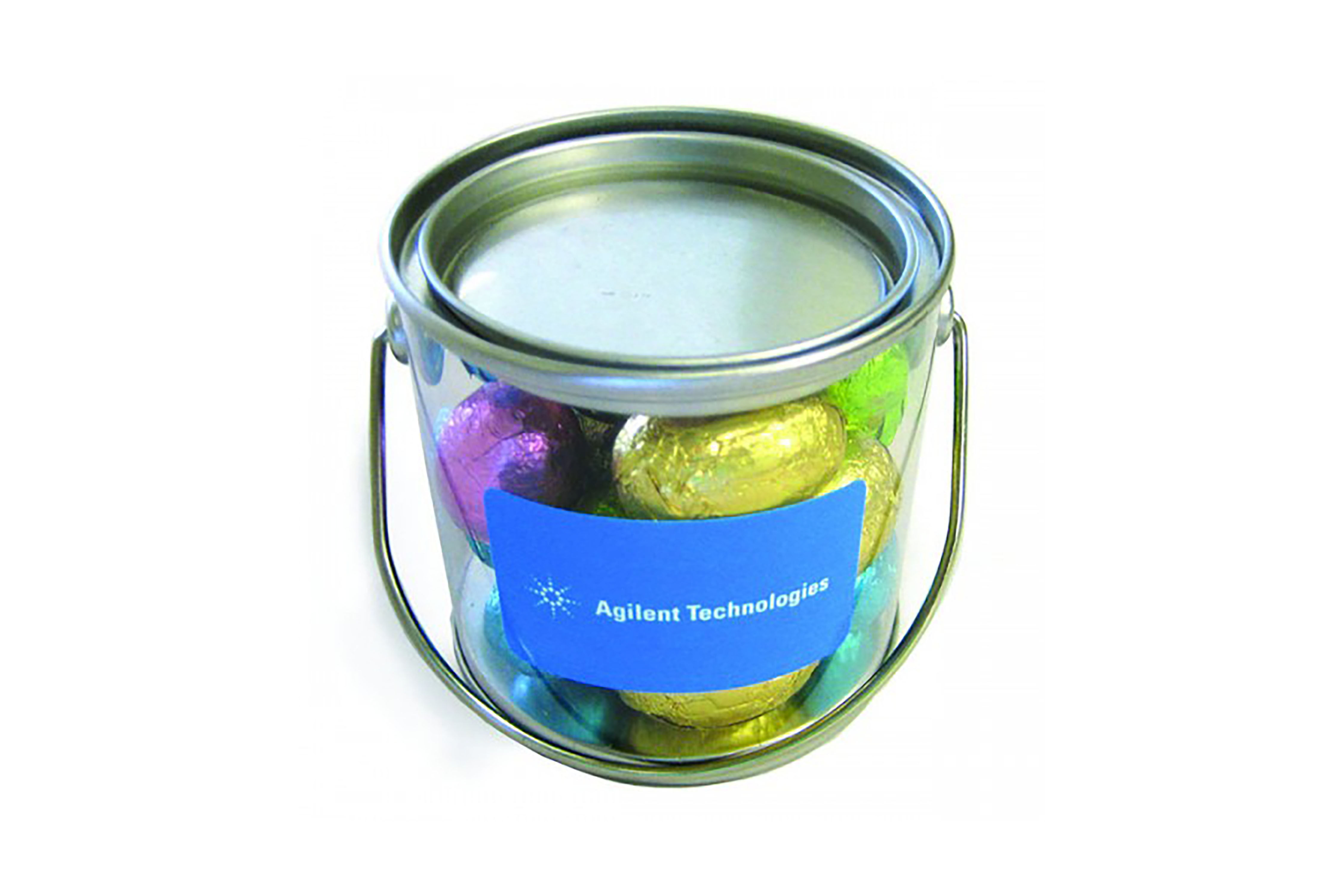 Branded medium mini Easter egg buckets for seasonal giveaways and promotional campaigns