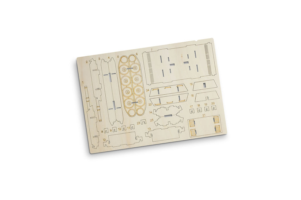 Thumbnail: Custom wooden tank model with detailed design, ideal for trade shows and veteran support organisations