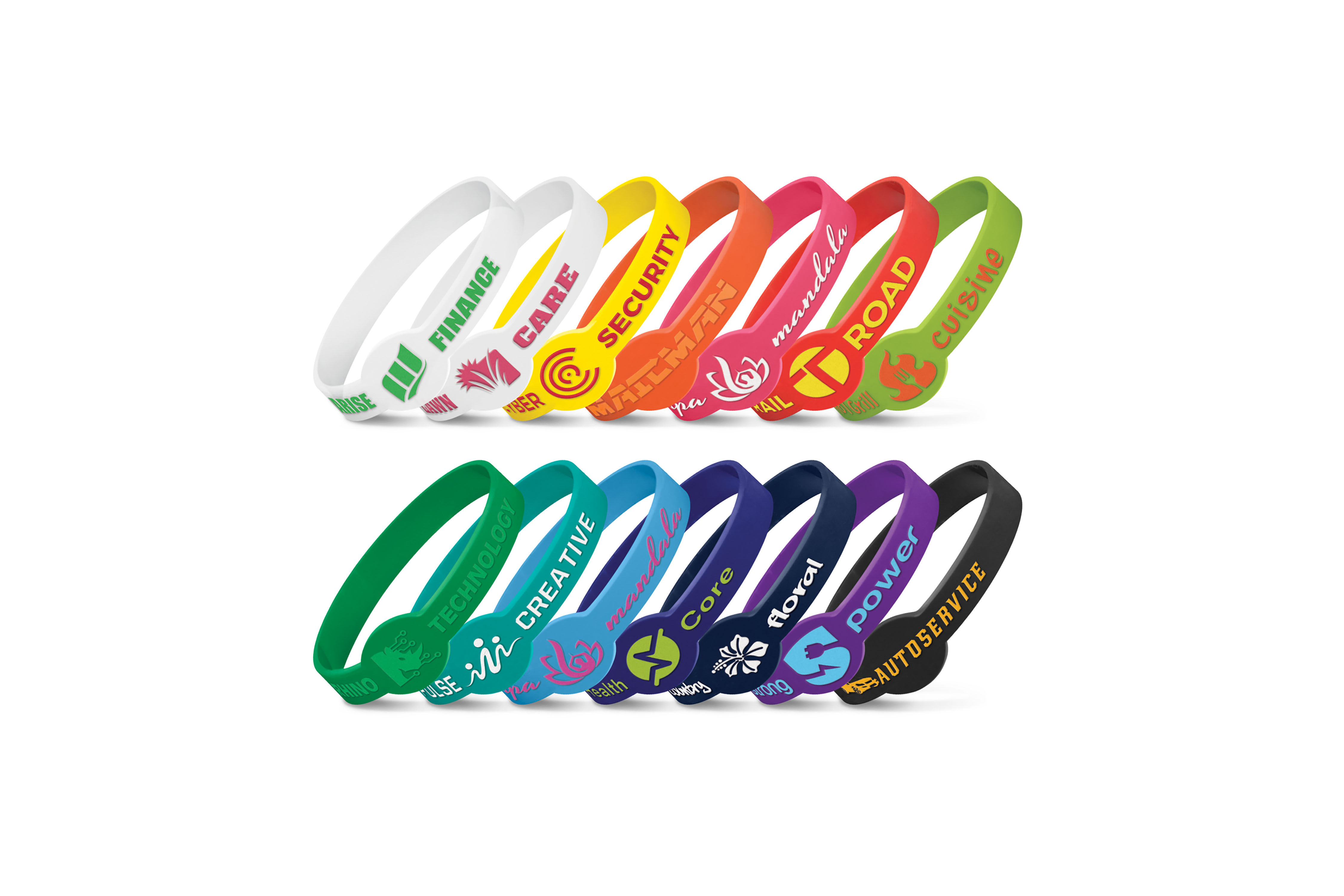 Custom embossed silicone wristbands designed for standout promotional branding.