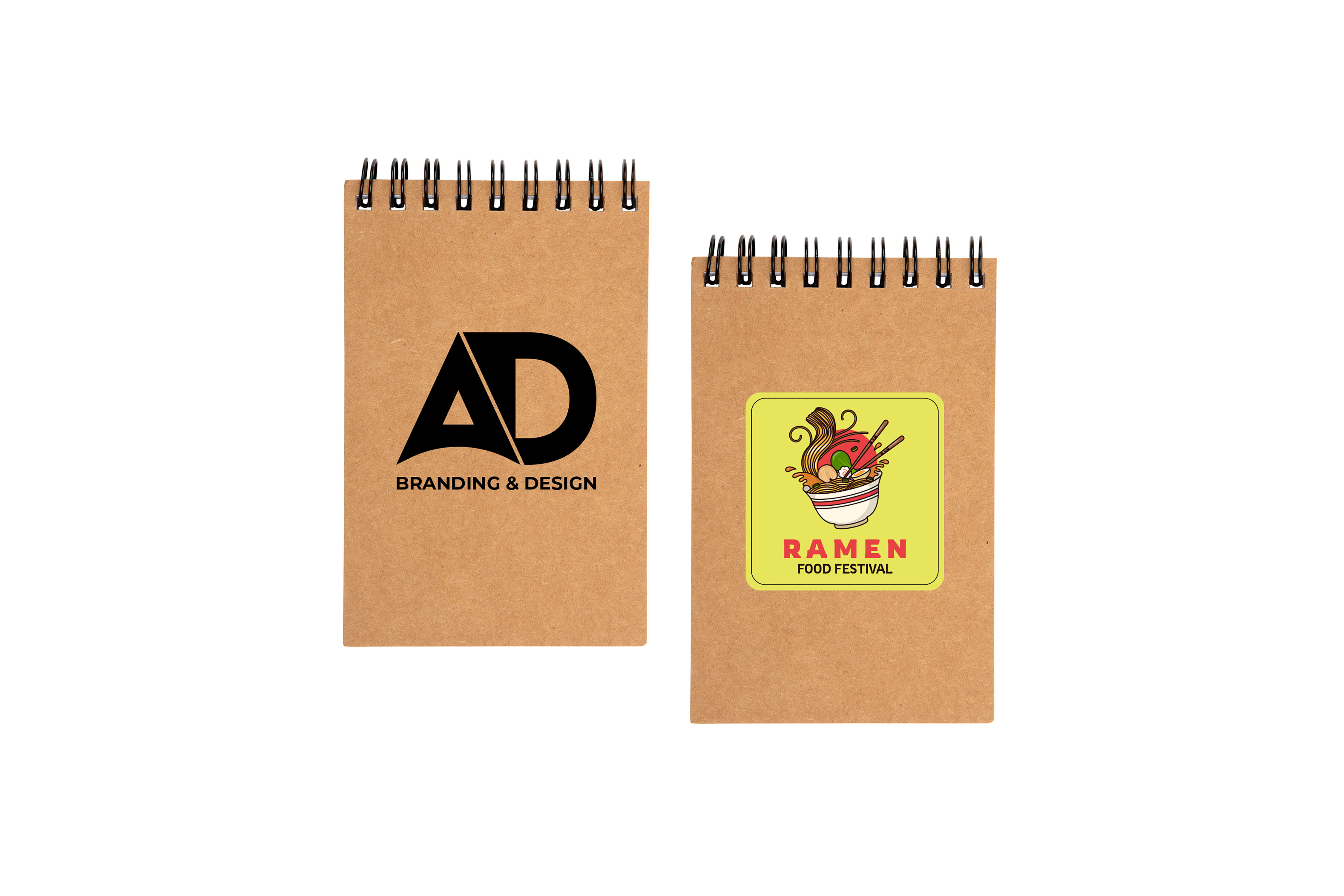 Pocket-sized cardboard spiral notebooks keep your custom branding handy for quick notes, events and everyday business use