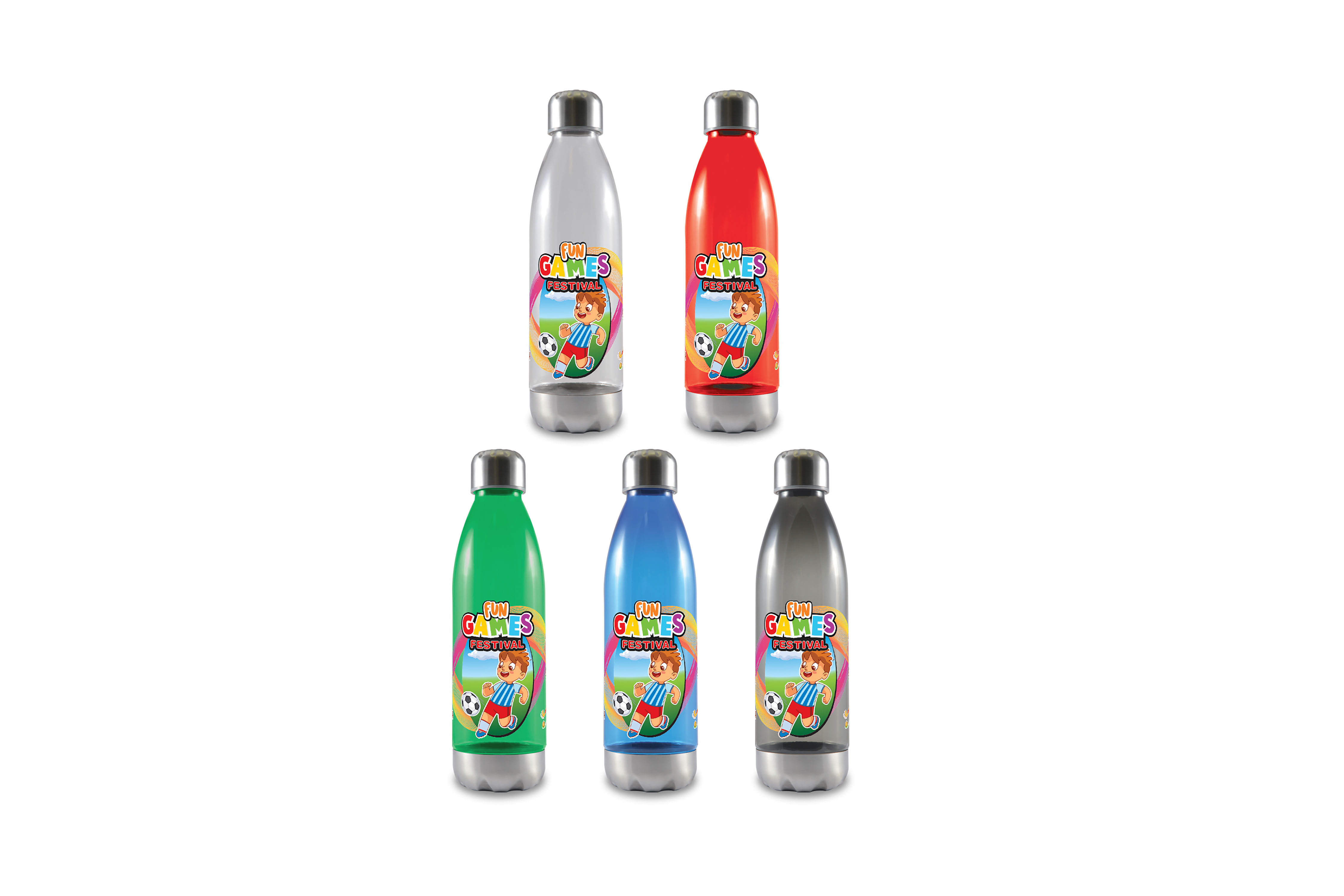 Lightweight translucent drink bottle 700ml with custom branding for promotional products, trade shows, and marketing campaign