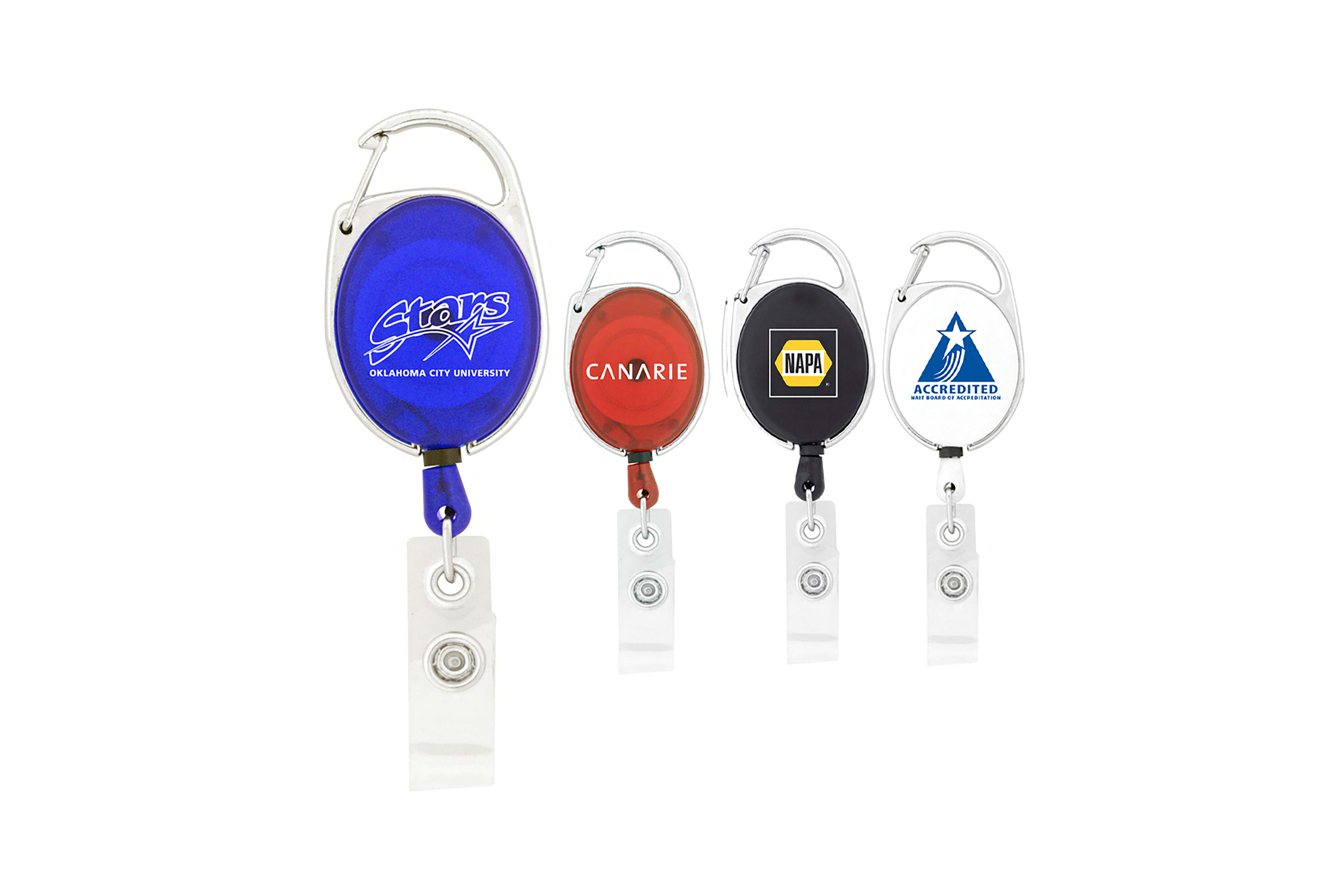 Promotional Products Australia - Logo Printed Retractable ID Badge Holders with Clip - Merchandise Up