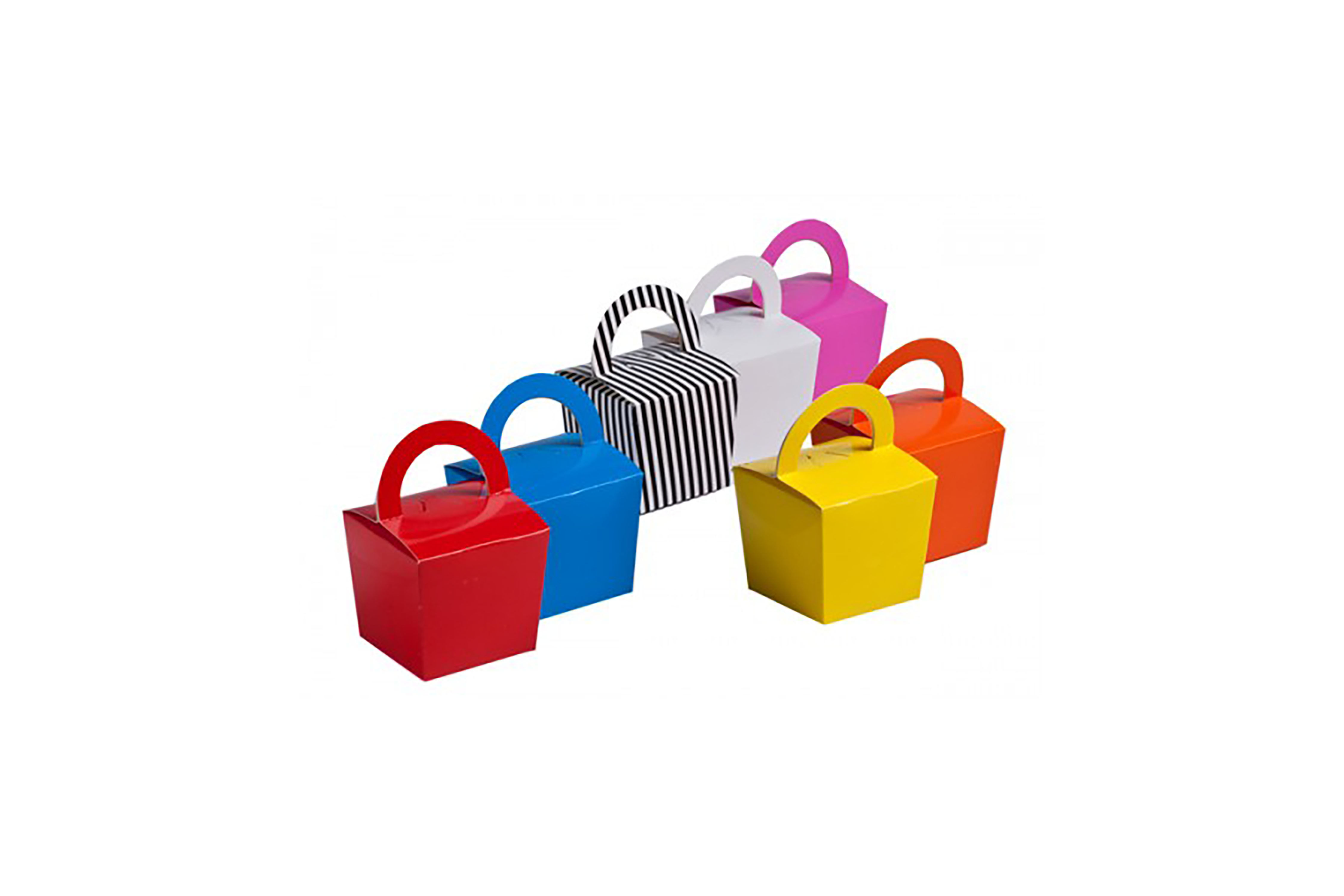 Custom branded coloured noodle boxes filled with Easter eggs for seasonal promotions and giveaways