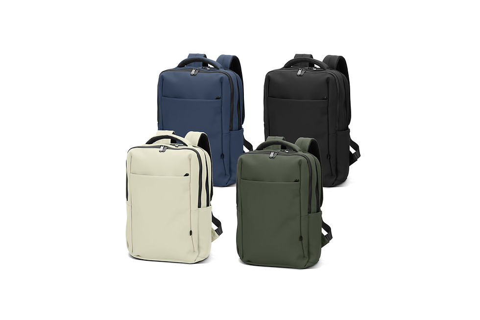 Branded backpack with logo print, perfect for school, work, and promotional giveaways.