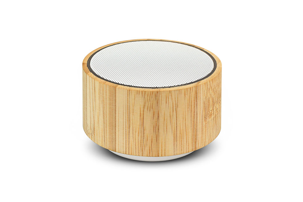 Thumbnail: Premium bamboo Bluetooth speaker with custom logo space, perfect for eco-conscious corporate gifts.