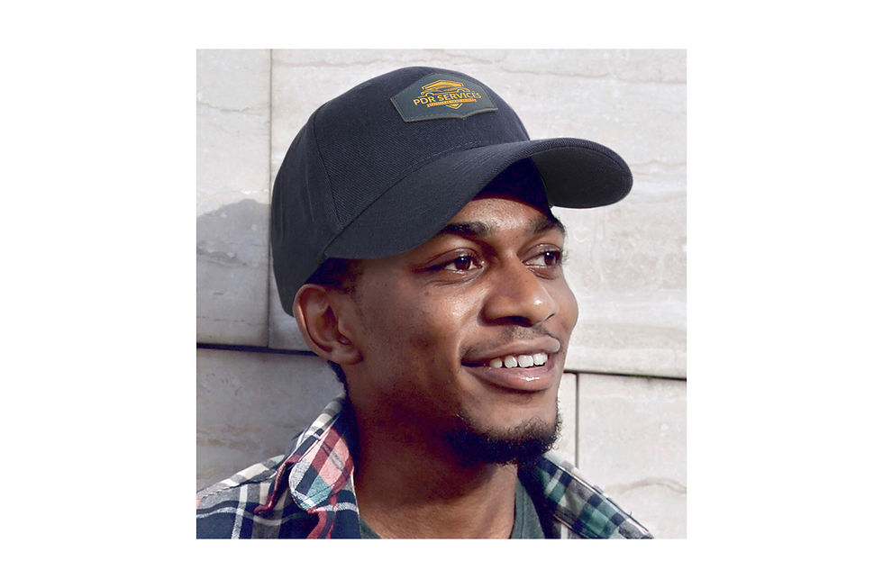 Personalised caps with PU patch, ideal for stylish team uniforms and business branding.