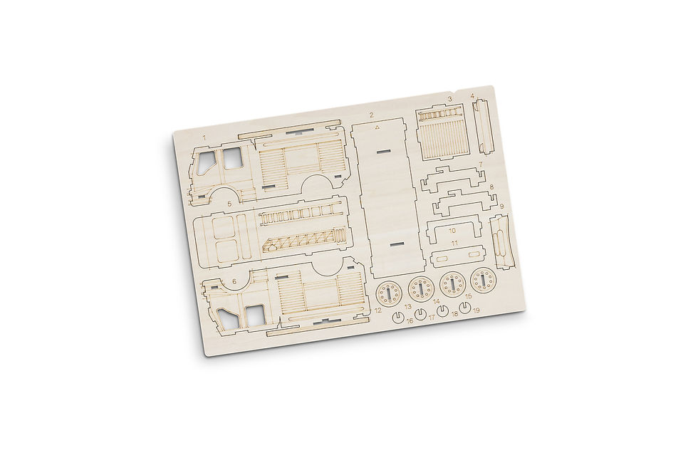 Thumbnail: Branded wooden fire truck model, perfect for trade shows, educational events, and fire safety initiatives