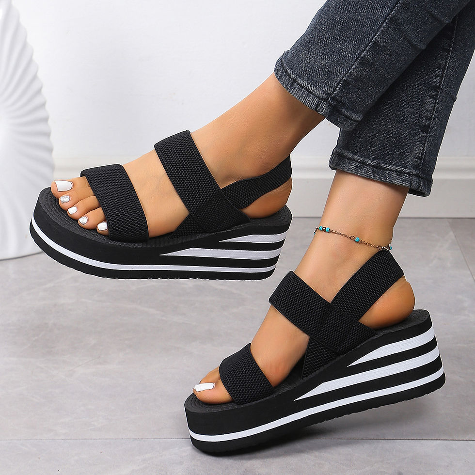 Thumbnail: Women's Light Weight Wedge Sandals Open Toe Platform Thick Soled Summer Casual S