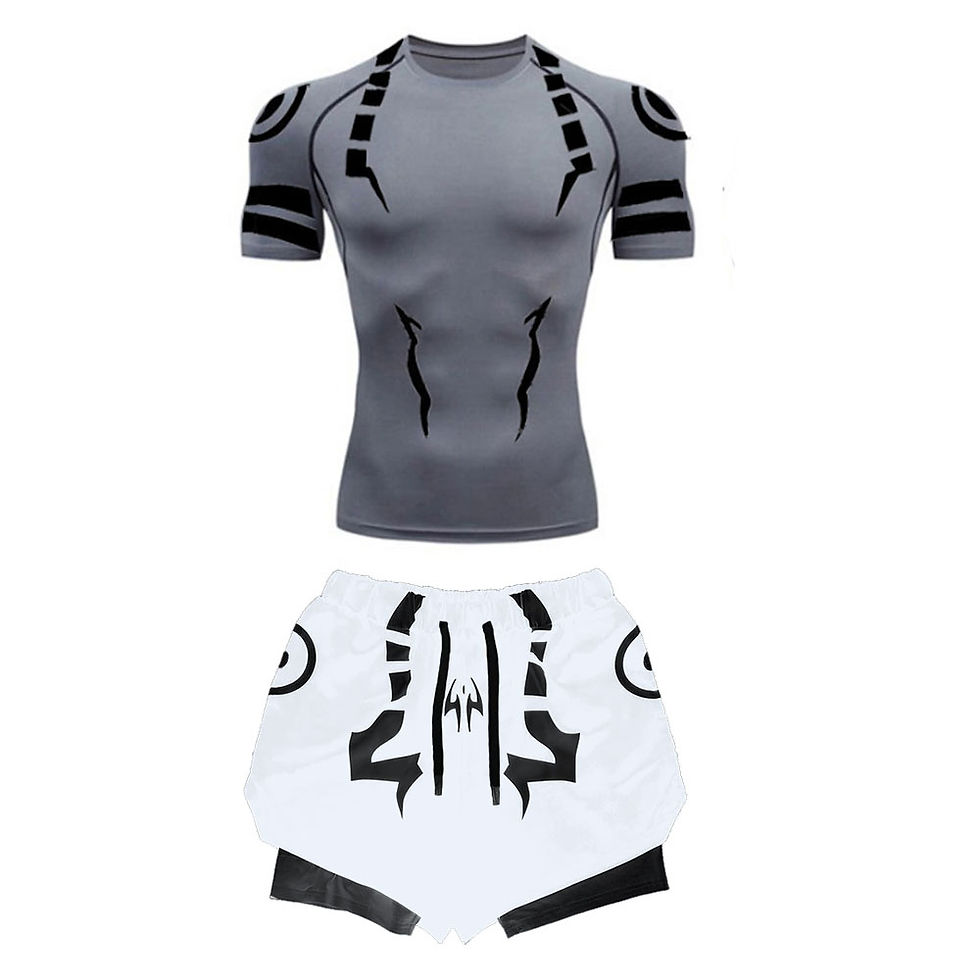 Thumbnail: Anime Jujutsu Kaisen Compression Set Fitness Suit for Men Quick Dry 3D Compressi