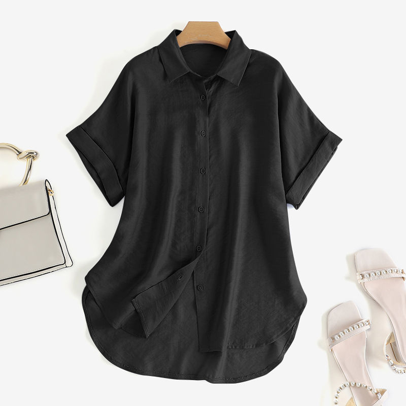 Thumbnail: 2025 Summer Oversized Shirts Women Shirt ZANZEA Fashion Loose Solid Tops Short S