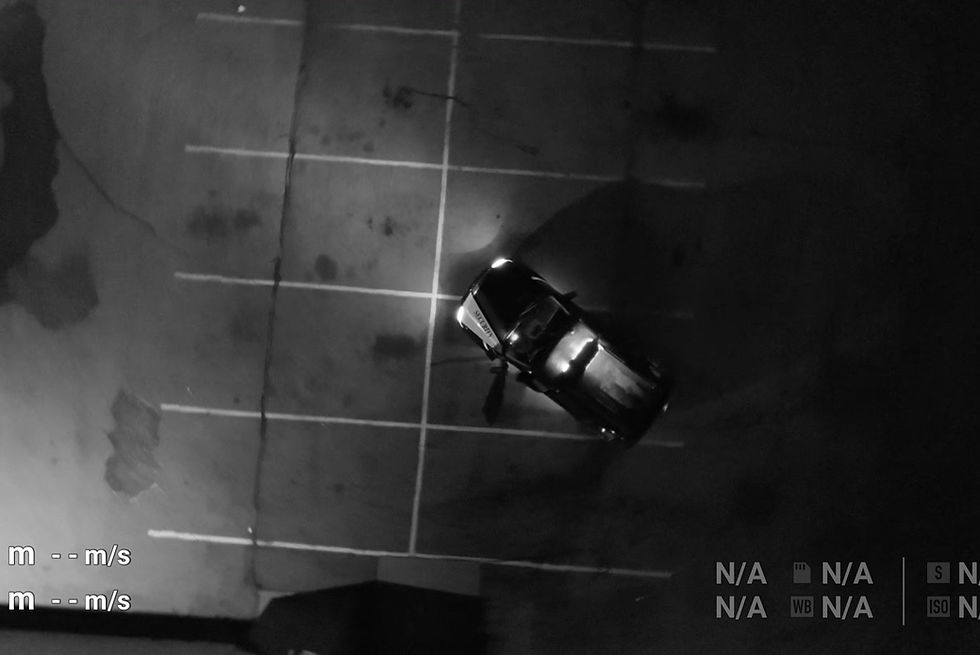 Aerial drone surveillance of a parking lot