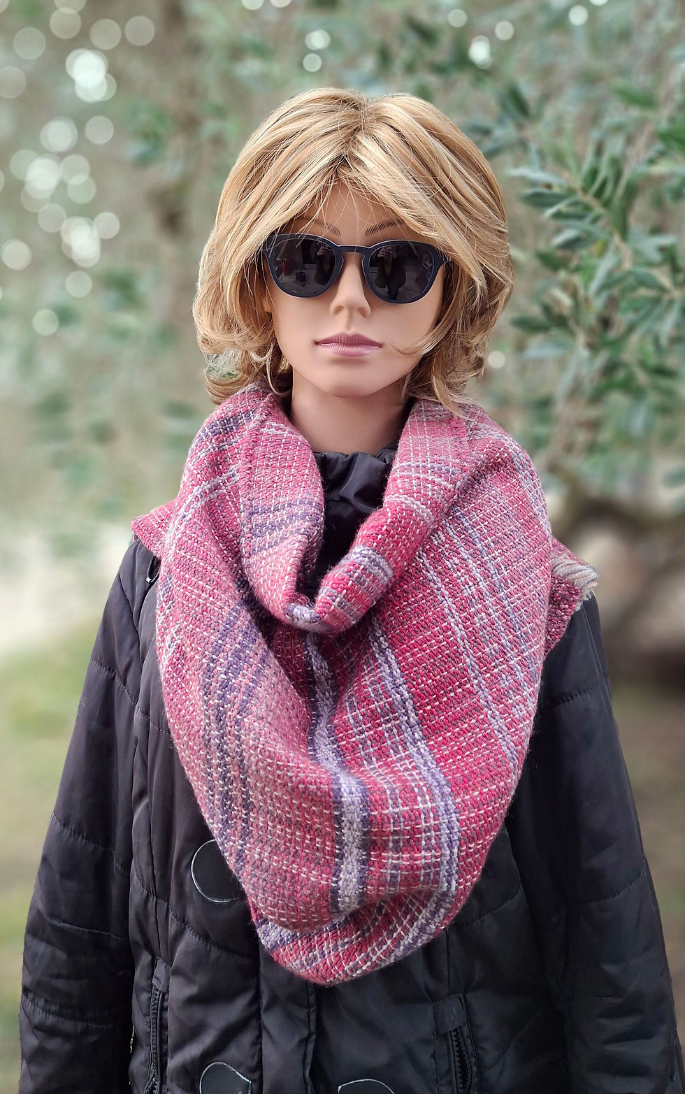 Miniature : PONCHO-ECHARPE ROSE ET VIOLET