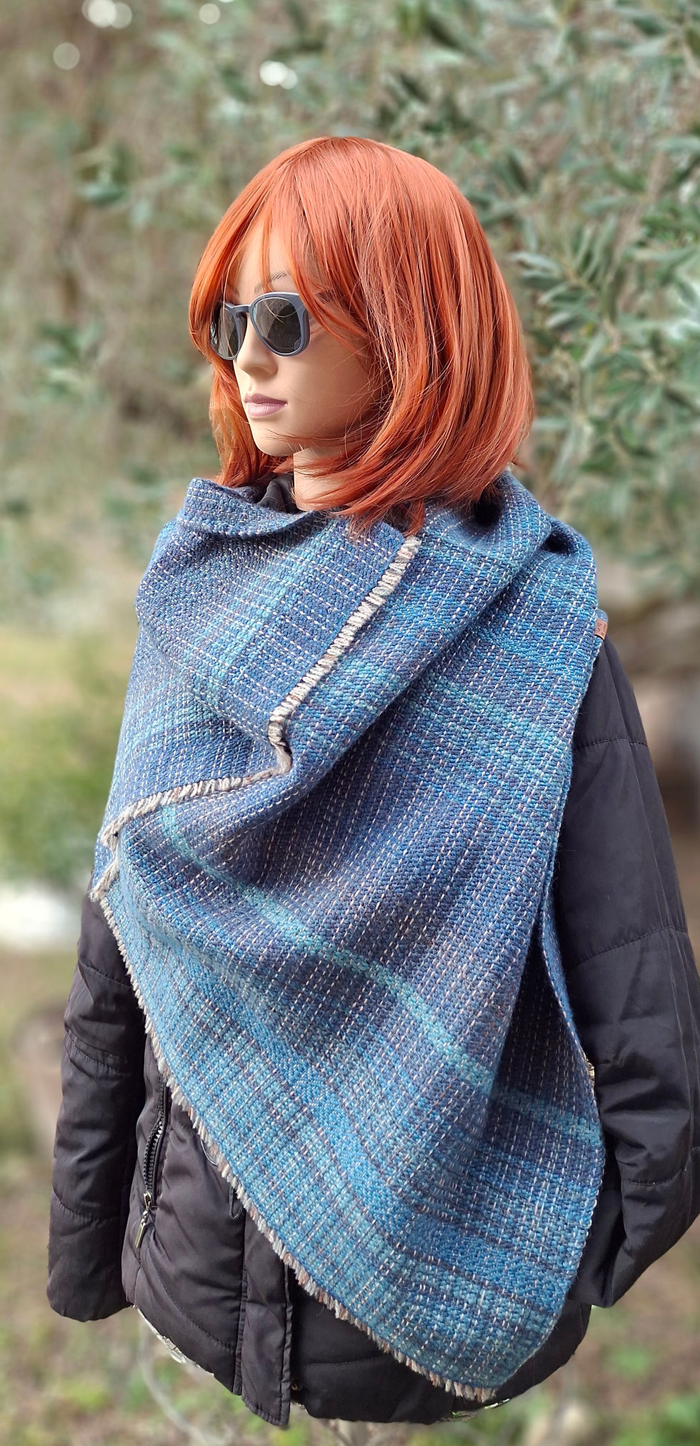 Miniature : PONCHO-ECHARPE Bleu Indigo
