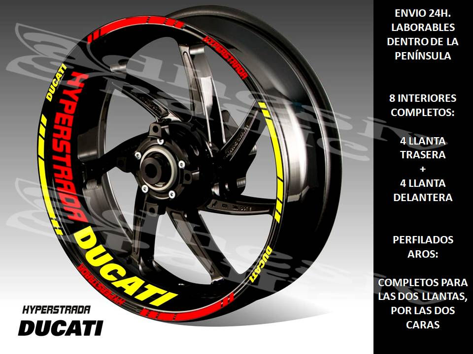 KIT LLANTAS DUCATI HYPERSTRADA PEGATINAS VINILOS