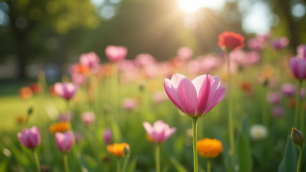 Close-up view of a rehabilitation center garden with blooming flowers