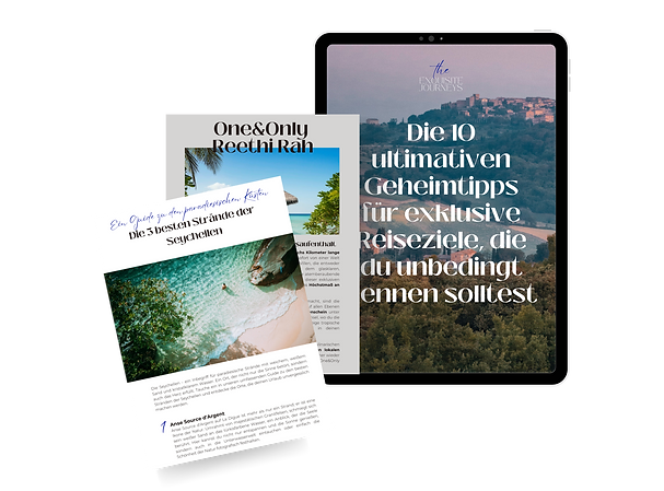 Ausschnitt von drei Seiten aus dem Travelguide von The Exquisite Journeys