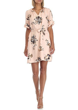 RUFFLE SLEEVE CORE MINI DRESS