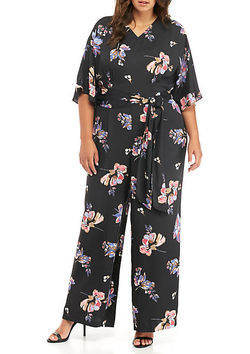 CURVY TIE WAIST JUMPSUIT