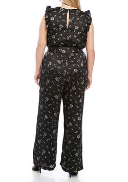 CURVY RUFFLE SLEEVE JUMPSUIT