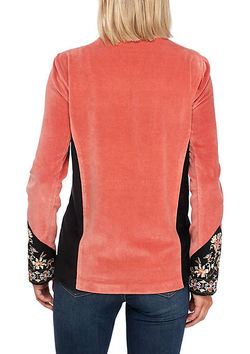 EMBROIDERED VELVET BLAZER