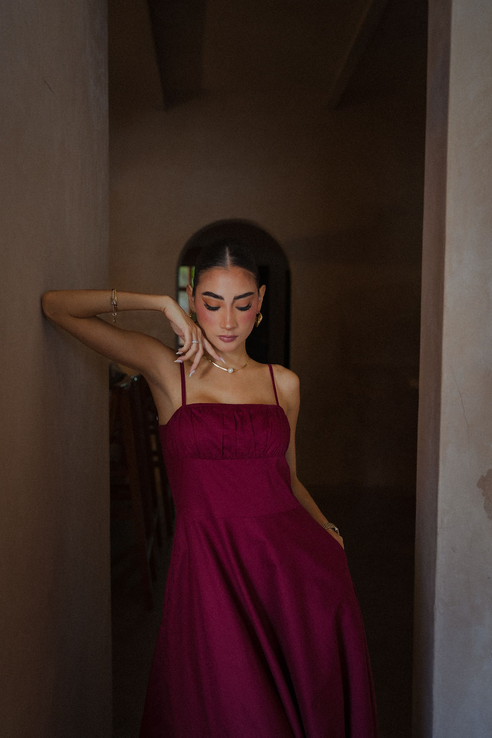 Miniatura: MAXI VESTIDO DRAPEADO MALVA