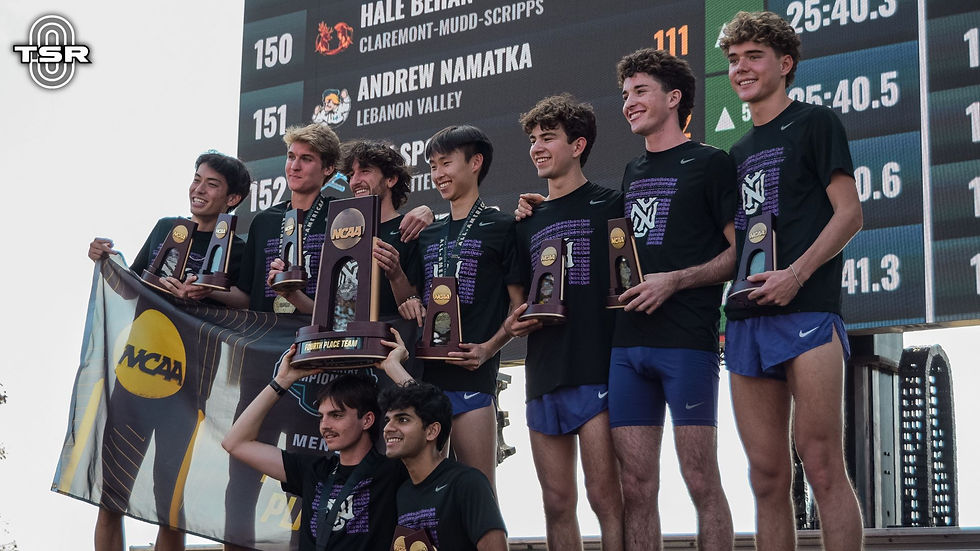 NYU men on the podium at the NCAA XC Championships // Photo via Ryanne Sutton