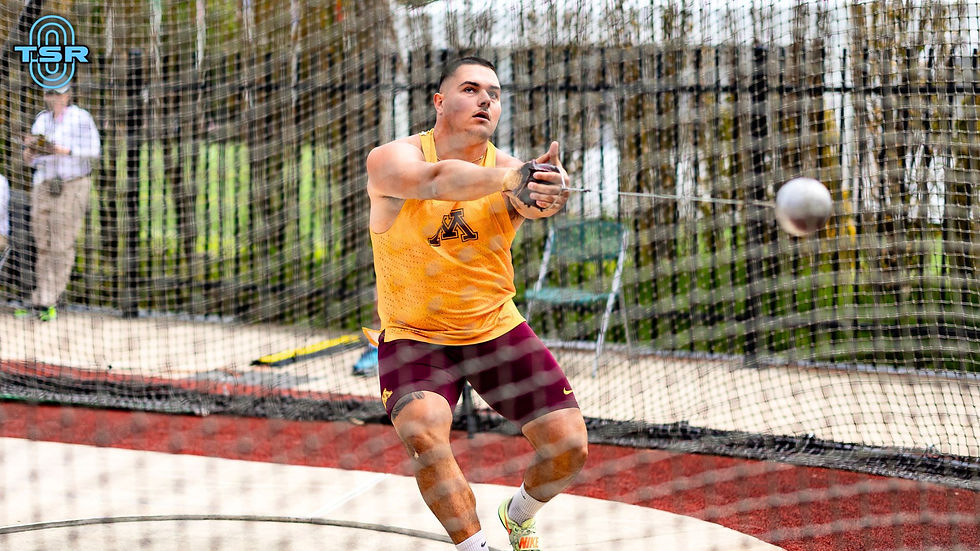 Kosta Zaltos competing in the hammer throw at the BIG 10 Championships // Photo via Minnesota Athletics