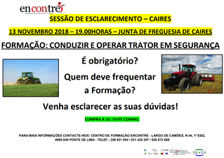 Formação: Conduzir e operar trator em segurança