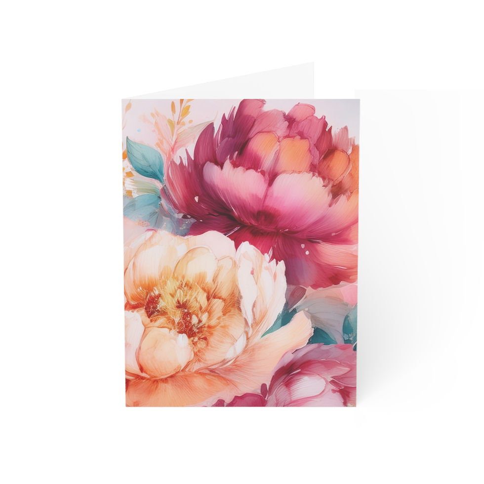 Thumbnail: Watercolor Peony Floral Greeting Cards