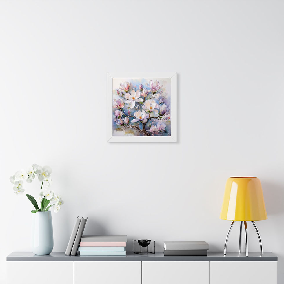 Thumbnail: Magnolia Blossom Poster — Framed Vertical Floral Wall Art