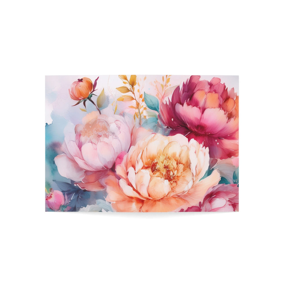 Thumbnail: Watercolor Peony Floral Greeting Cards