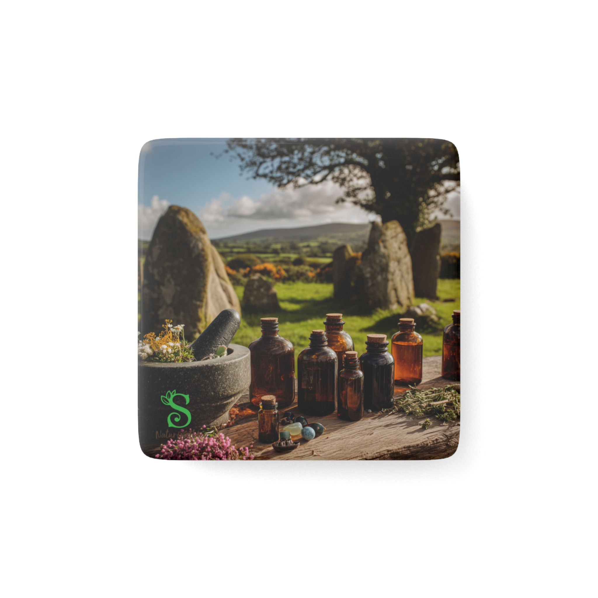 Irish Herbalist & Megalith Sticker – Nature & Celtic Landscape